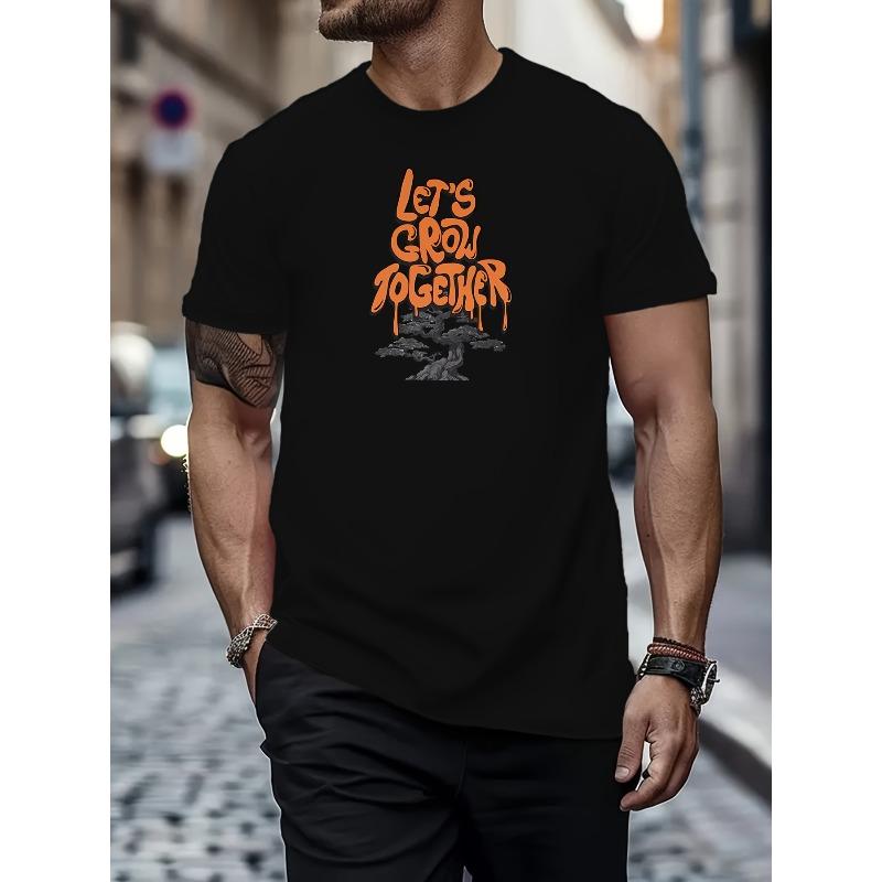 

[Unique Graphic Print T-Shirt] Men s Summer Fashion T-Shirt - Unique Graphic Print, Casual Round Neck, Machine Washable 4XL чорний