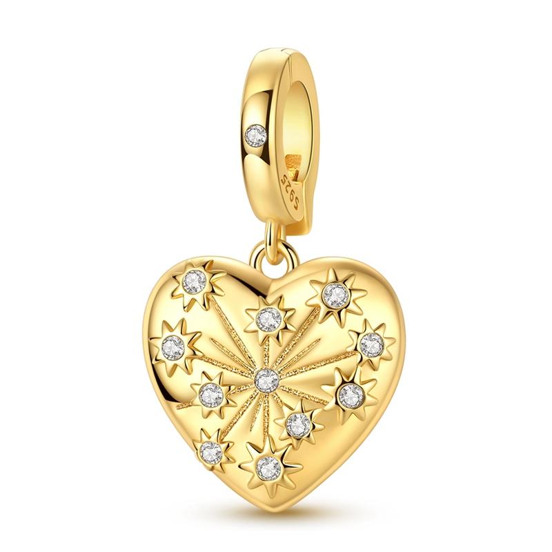 New Charms Pendant 925 Silver Sweet Bear Sun Moon Eyes Charms Beads Fit Bracelet Bangle Necklace For Women Jewelry Gift