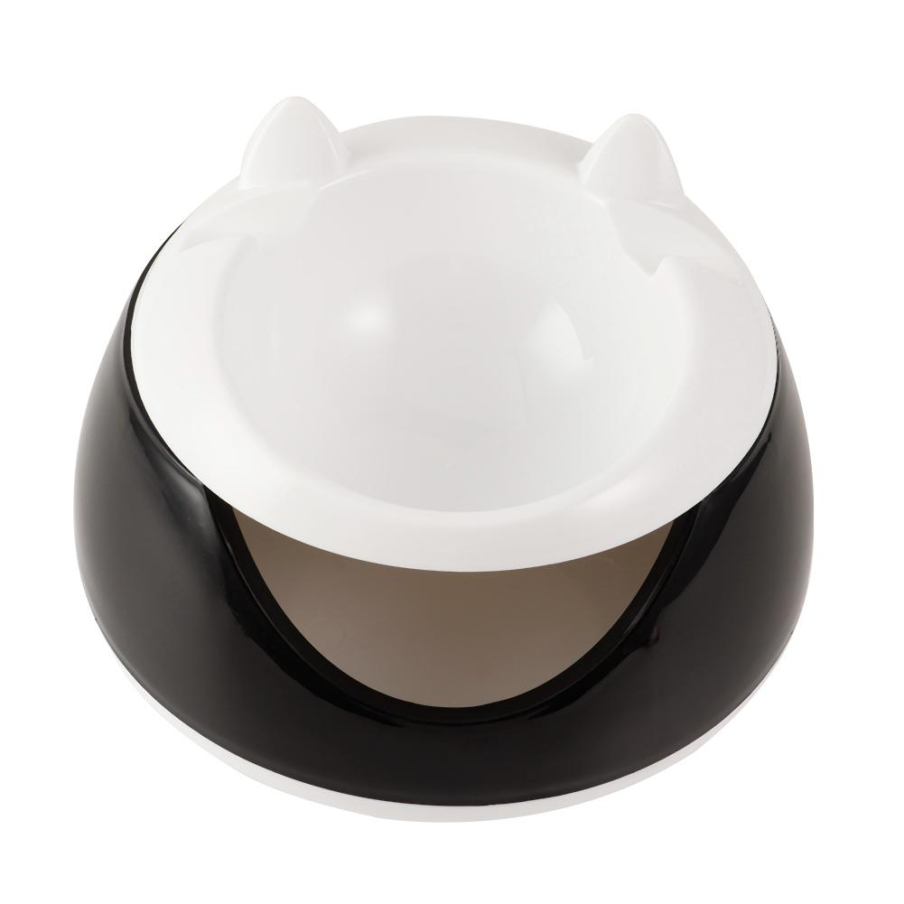 Multi function Double Layer Snack Appetizer Bowl with Cellphone Holder Slot(black+white)