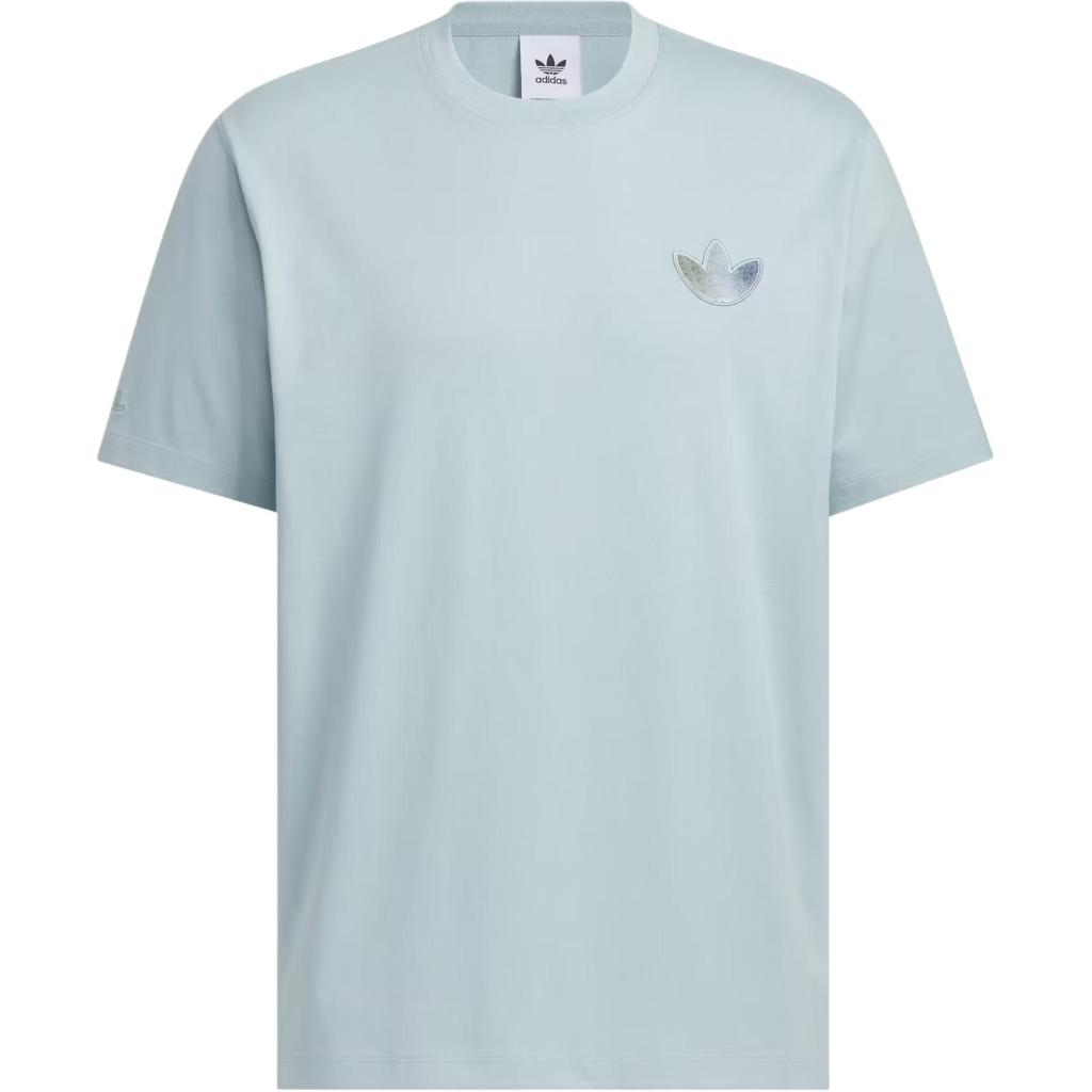 Adidas Originals Soft Comfortable Knitted Simple Short Sleeve Tee Men Tops Magic-Grey KC3122