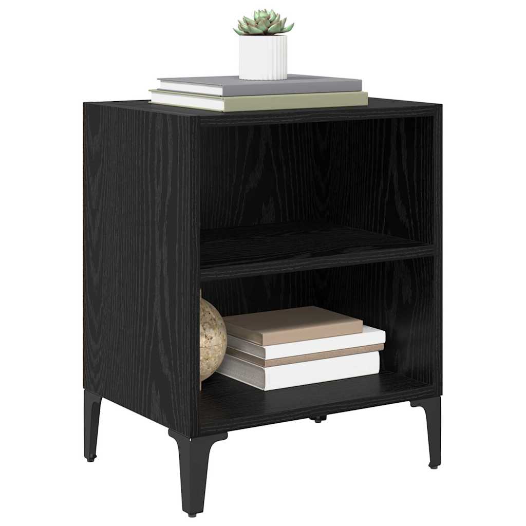 Nightstand Set of 2 Black Oak Effect 40 X 30 X 50 Cm