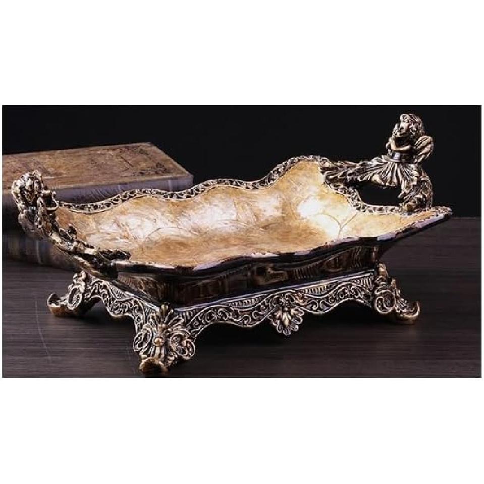 Fruit Bowl Basket European Style Fruit Plate Retro Living Room Candy Plate Large Household Dried Fruit Plate Coffee Table Decoration Ornaments Fruit