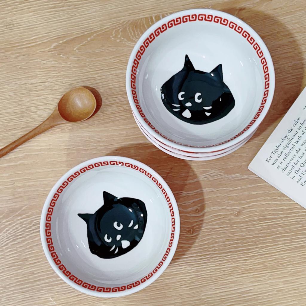 Japanese Cute Surprise Cat Tableware Underglaze Colored Rice Bowl Fruit Bowl Cartoon Ceramic Bowl Household Rice Bowl