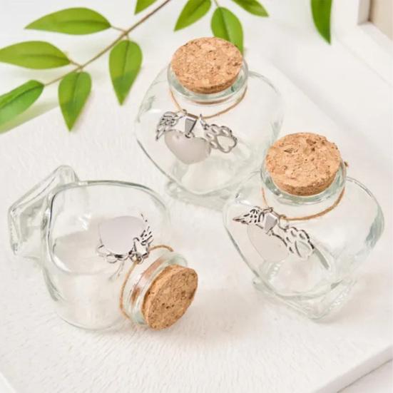 Pet Fur Keepsake Glass Bottle, Preserve Pet Hair Memorial Bottle, Collectible Compact Storage Holder for Hair Whiskers or Urn