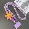 Mobile Phone Lanyard Cross-body Shoulder Strap Female Long Wind Flower Hand-woven Rope Strong and Durable Outdoor Anti-lost Rope