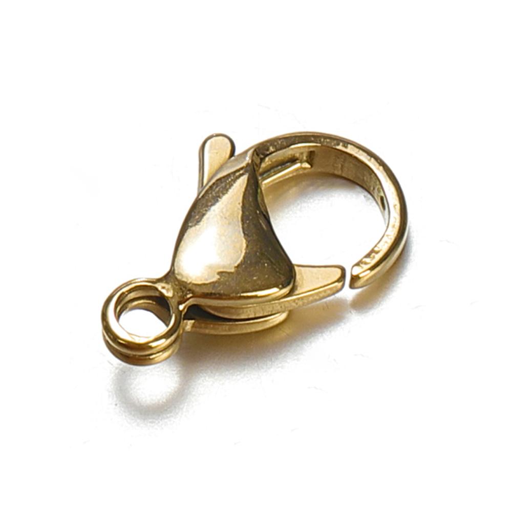 20pcs 9-15mm Stainless Steel Lobster Clasps for Bracelet Necklace Gold Color Chain Claw Connectors DIY Jewelry Making