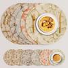 Chinese Style Flower Patterned Circular Placemat Coffee Dining Table Decoration Mat Hotel Tableware Insulation Waterproof Pad