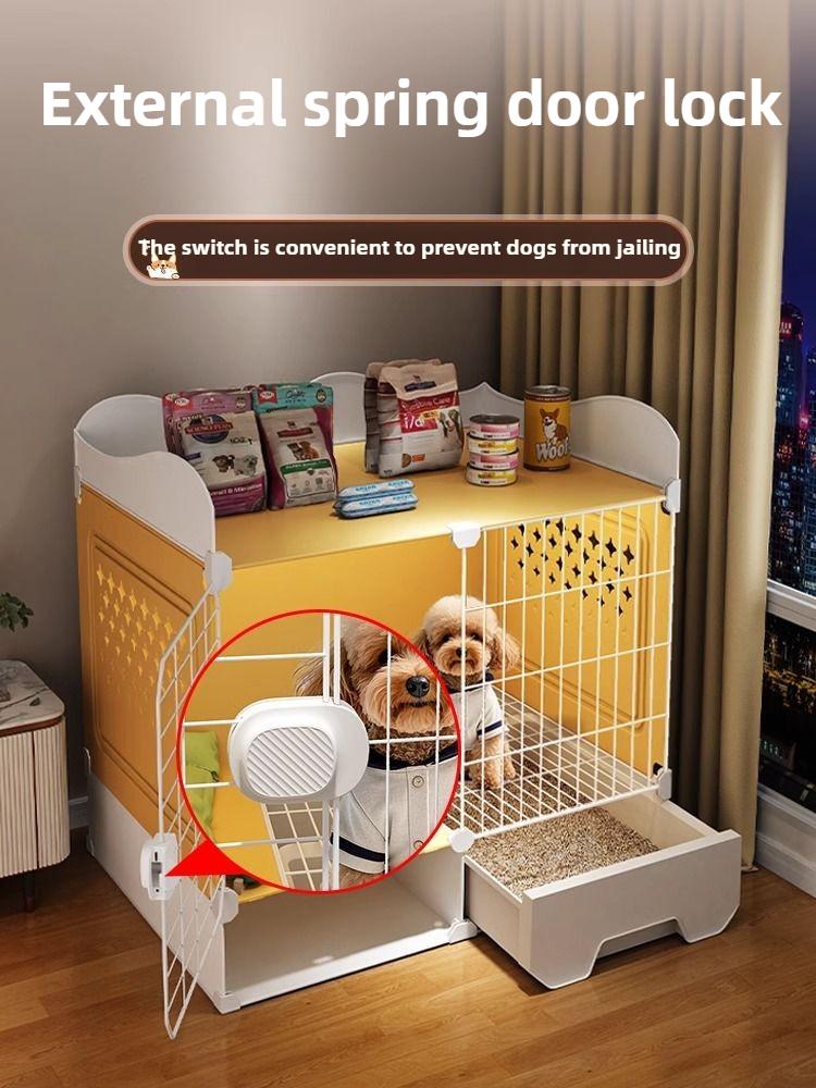 Indoor Small Teddy Dog Cage Toilet Bichon Dog Houses Bed Anti Jailbreak Household Puppy Villa Integrated Breathable Pet Kennel