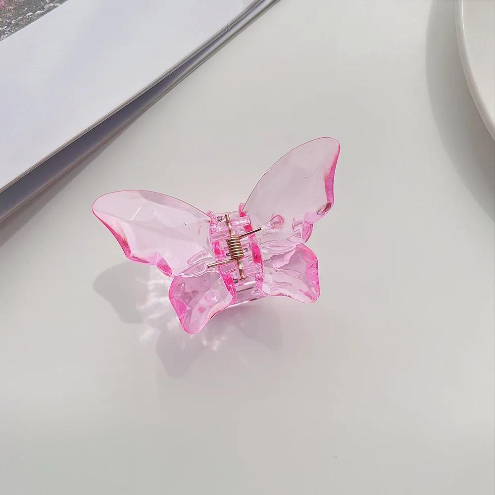 

Милые прозрачные заколки-крабы для волос, мини-заколки-бабочки для женщин, нескользящие, ободок для волос для девочек, аксессуары для волос