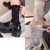 Spring Summer Thin Mesh Floral Socks Women Mid Calf Breathable Moisture Wicking Anti Odor Japanese Stacking Cotton Stockings