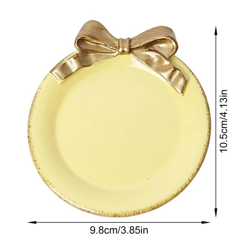 Elegante Alzatina a Forma di Fiocco per Gioielli per Orecchini Collane Storage Stile Resina Vassoio Decorativo Regalo per Donne