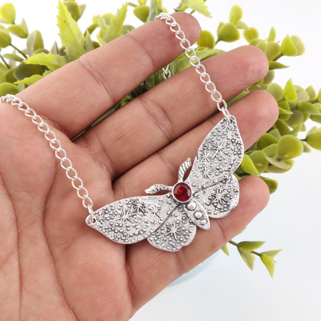 Roter Granat Schmuck, 925 Sterling Silber Anhänger, handgefertigter Edelstein Schmuck Anhänger zum Gedenktag