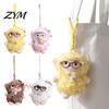 Fluffy Doll for Backpacks Plush Sheep Pendant Bags And Keys, Soft Curly Stuffed Animal Keychain Playful Bag Ornament with Bow Glasses Accessories,