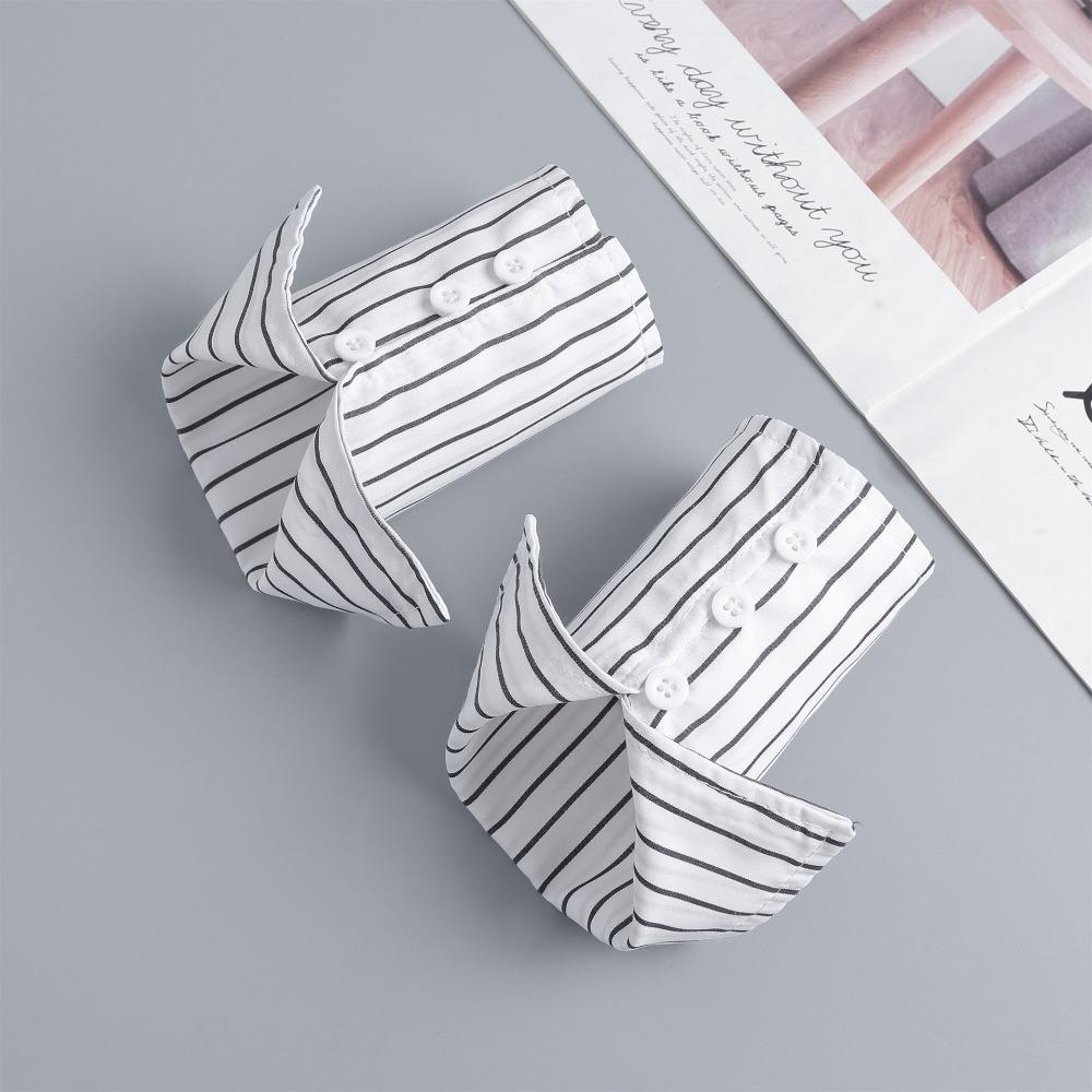 Commute Fake Hand Sleeves Detachable False Wrist Cuffs Soft Stripe Shirt Fake Collar Photo Props