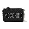 Chain Strap Crystal Embellished Nylon Shoulder Crossbody Bag Women Bags Black