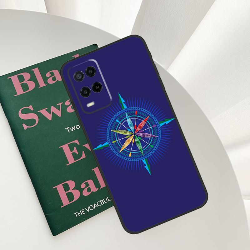 Compass Case For Oppo A52 A72 A76 A96 A54 A74 A94 A54S A57S A58 A78 A98 A57 A77 A15 A16 A17 Cover