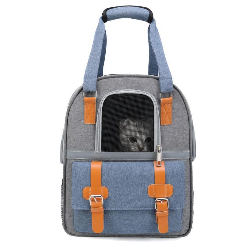 Dual-Shoulder Pet Carrier Backpack Cats Small Dogs - Durable Oxford Fabric With Grip Handle 13L Capacity 5-7kg Weight
