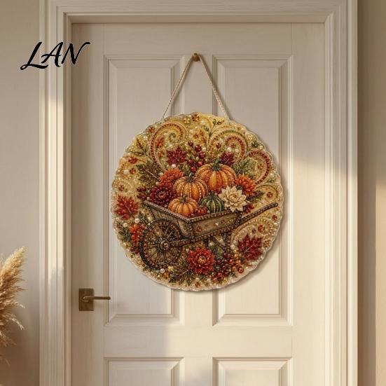 Garden Hanging Ornaments Autumn Diamond Painting Pendant, Acrylic Ornament, Decorative Art Craft for Outdoor Porch Decor Harvest Festival, Fall Theme