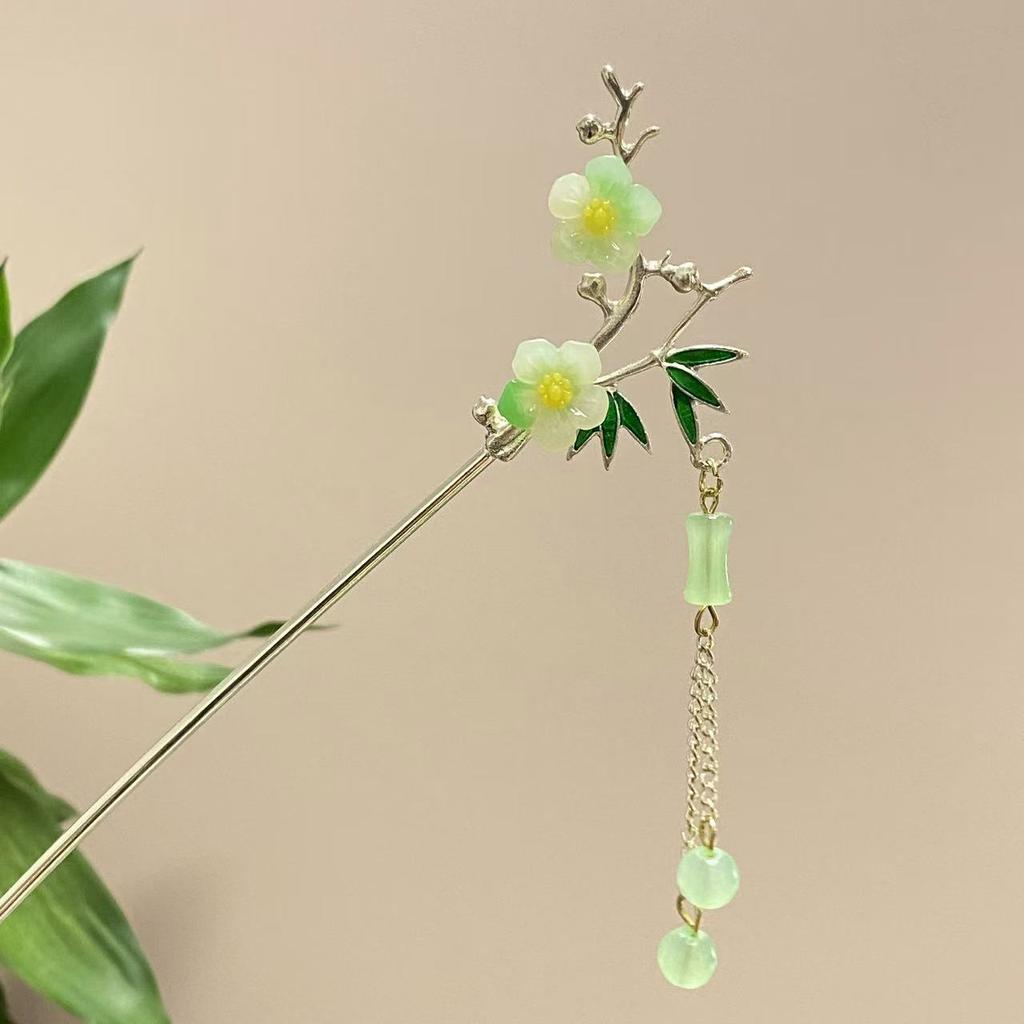 Fairy Spring Element Hairpin For Women Exquisite Flower Tassel Hair Stick Elegant Metal Jewelry Hair Accessories Hanfu Hair Pins
