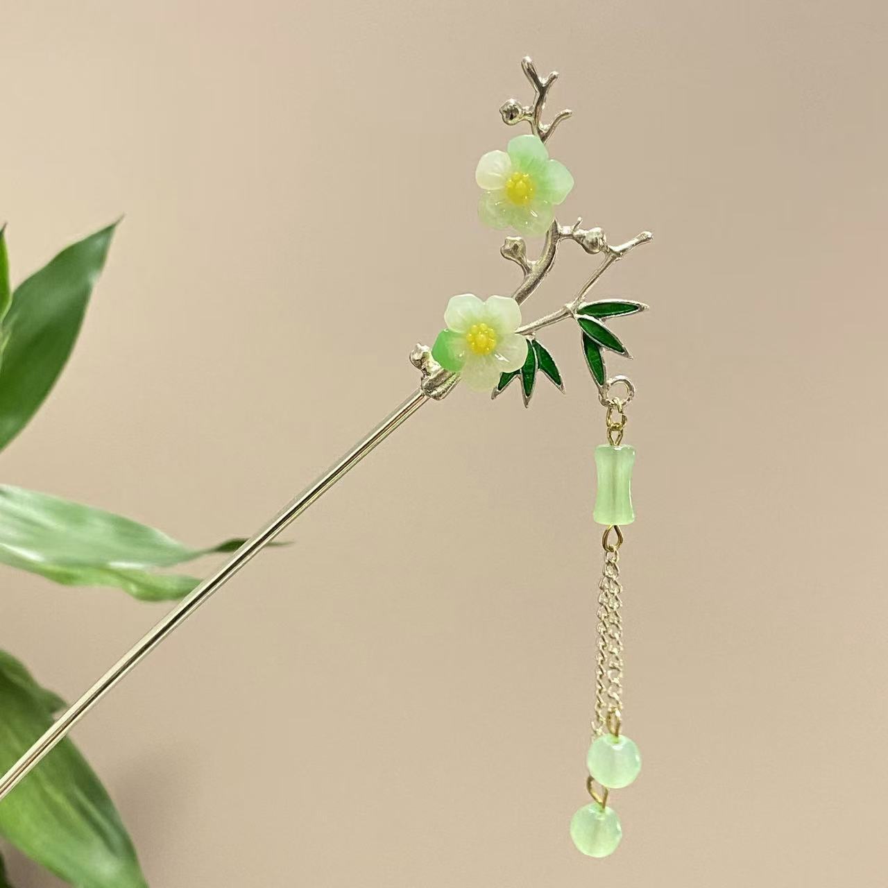 

Заколка для волос Фея Весны с элементом, изысканная кисточка с цветком, элегантные металлические украшения, аксессуары для волос, шпильки для волос Ханфу прозрачный