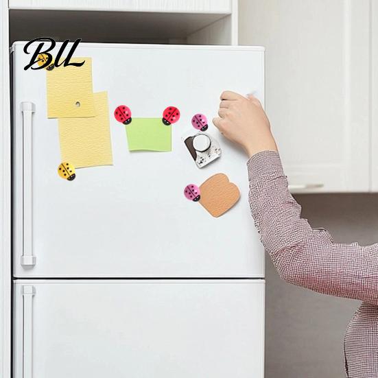 Magnetic Whiteboard Accessories 4Pcs 3D Ladybug Refrigerator Magnet, Mini Ladybird Resin Fridge Magnet Decorative Memo Note Holder for Kitchen Office