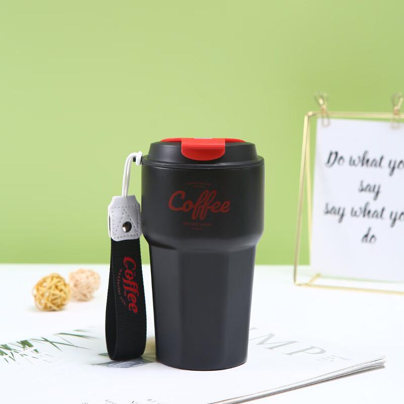 Duoli Hexagonal Insulated Coffee Mug with Carrying Strap