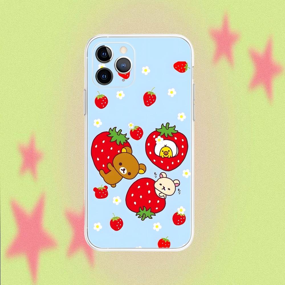 R-Rilakkuma Bear CUTE Phone Case For iPhone 17,16,15,14,13,12,11 Pro,Max,Plus,Air,X,XS,XR,SE,Mini Transparent Soft