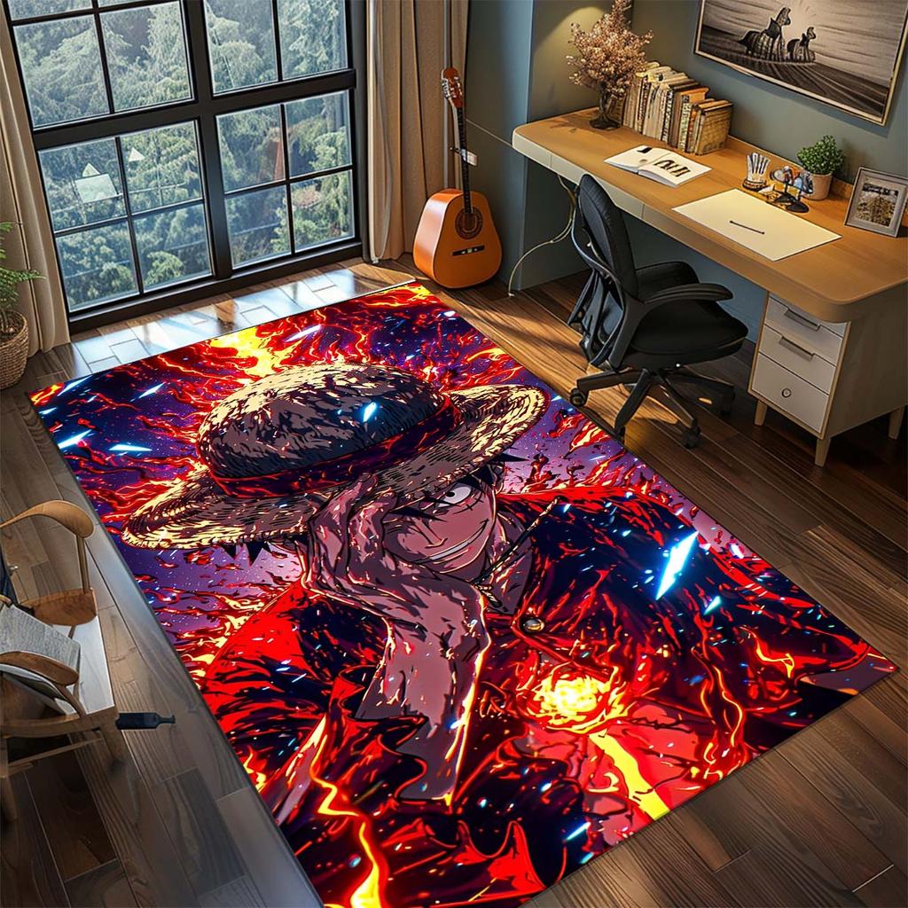 One Piece Anime Teppich Teppich Großer Teppich Rutschfest Waschbar Fußmatte Gamer Zimmer Schlafzimmer Heimdekoration -QJY