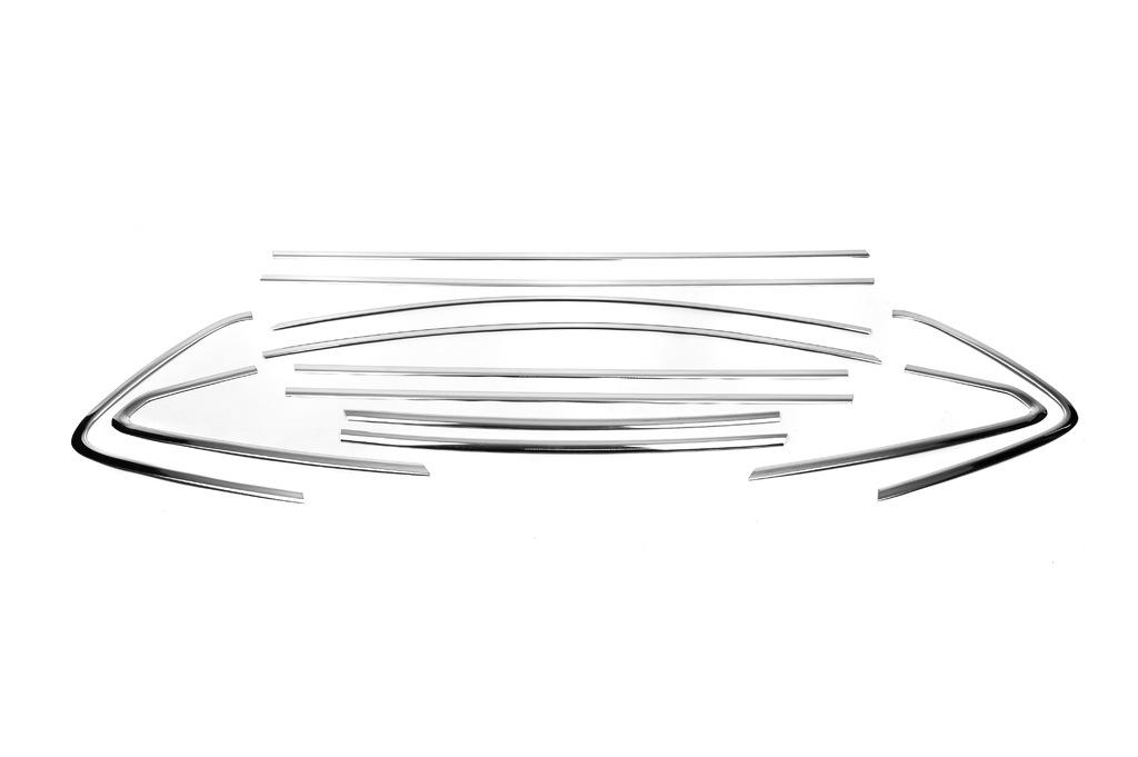 Full Glass Edging (HB, 12 Pcs, Stainless Steel) for Opel Astra J 2009-2015