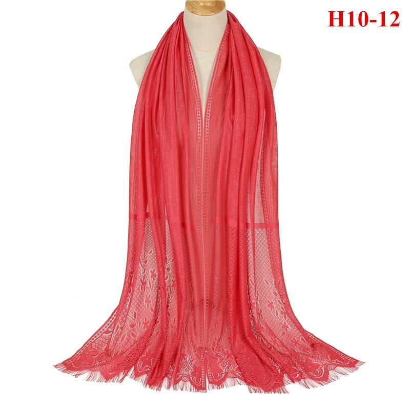 Spitzen-Patchwork Damen Malaysischer Schal Wickeltuch Muslimischer Hijab Kopftuch Sommer Islamischer Langer Schal