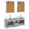 5 Piece Bathroom Furniture Set Gray Sonoma Engineered Wood and Glass