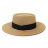 Top Hat Female Travel Outdoor Photo Flat Top Sun Hat Fashionable Streamer Simple Beach Hat