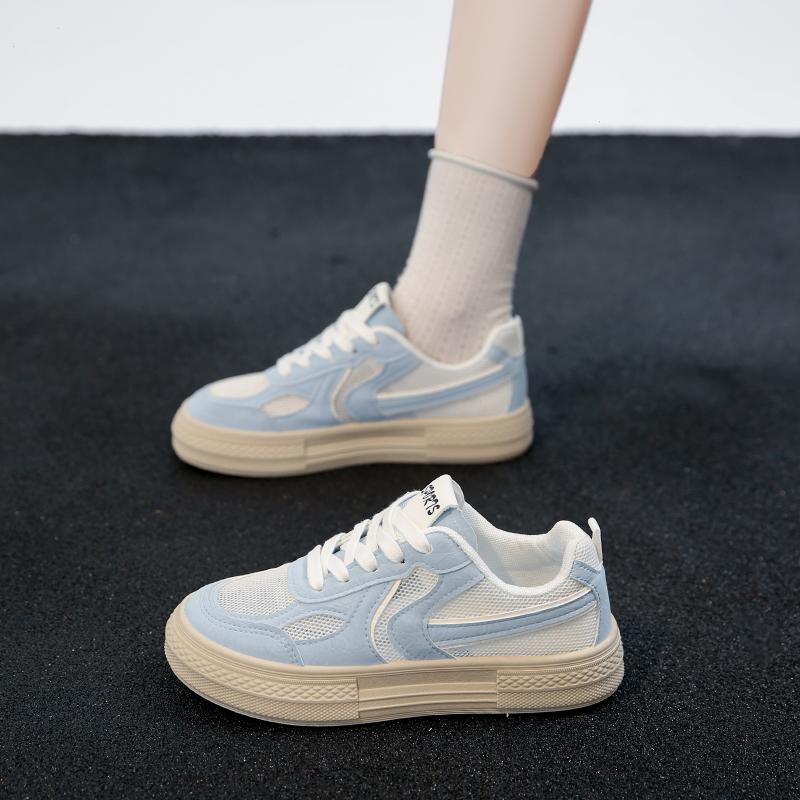 CRLAYDK Womens Platform Mesh Skate Shoes Lace Up Casual Sneakers Summer Ladies Non Slip Sports Walking Flat Tennis