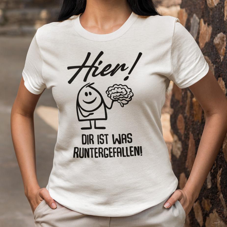 

Here! You Did Something Fall Down Brain Sayings Fun Funny Comedy Women s T-Shirt 3XL