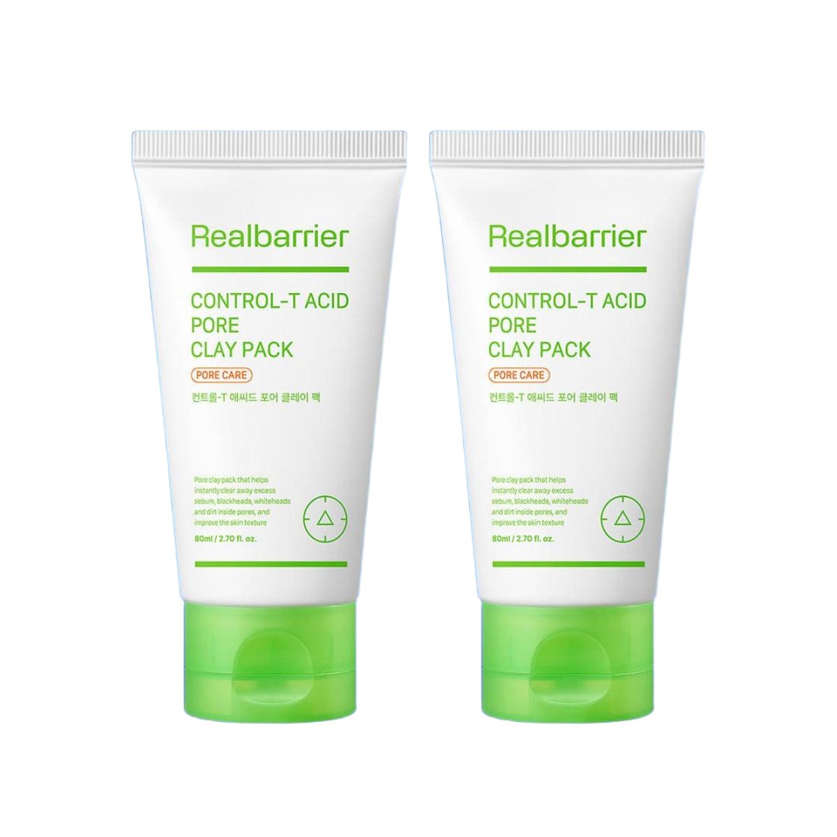 

Real Barrier Control-T Acid Pore Clay Pack 80ml x 2ea - Pore Purifying & Sebum Control
