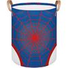 Large Laundry Hamper Basket Red Spider Web Round Collapsible Storage Organizer Bin for Kids, Boys, Nursery, Closet, Bedroom, Playroom, Toys, Dirty
