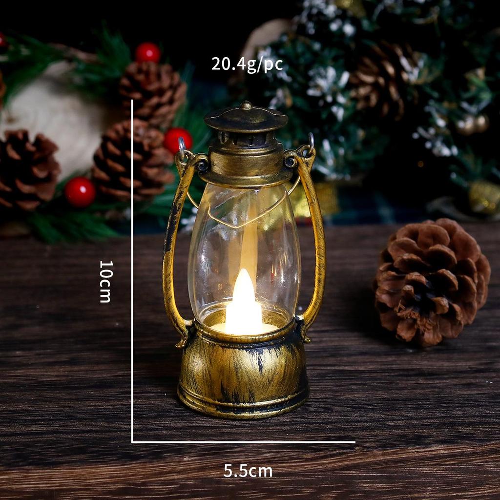 Mini Retro Portable Pony Lantern: Halloween Oil Lamp & Electronic Candle Night Light