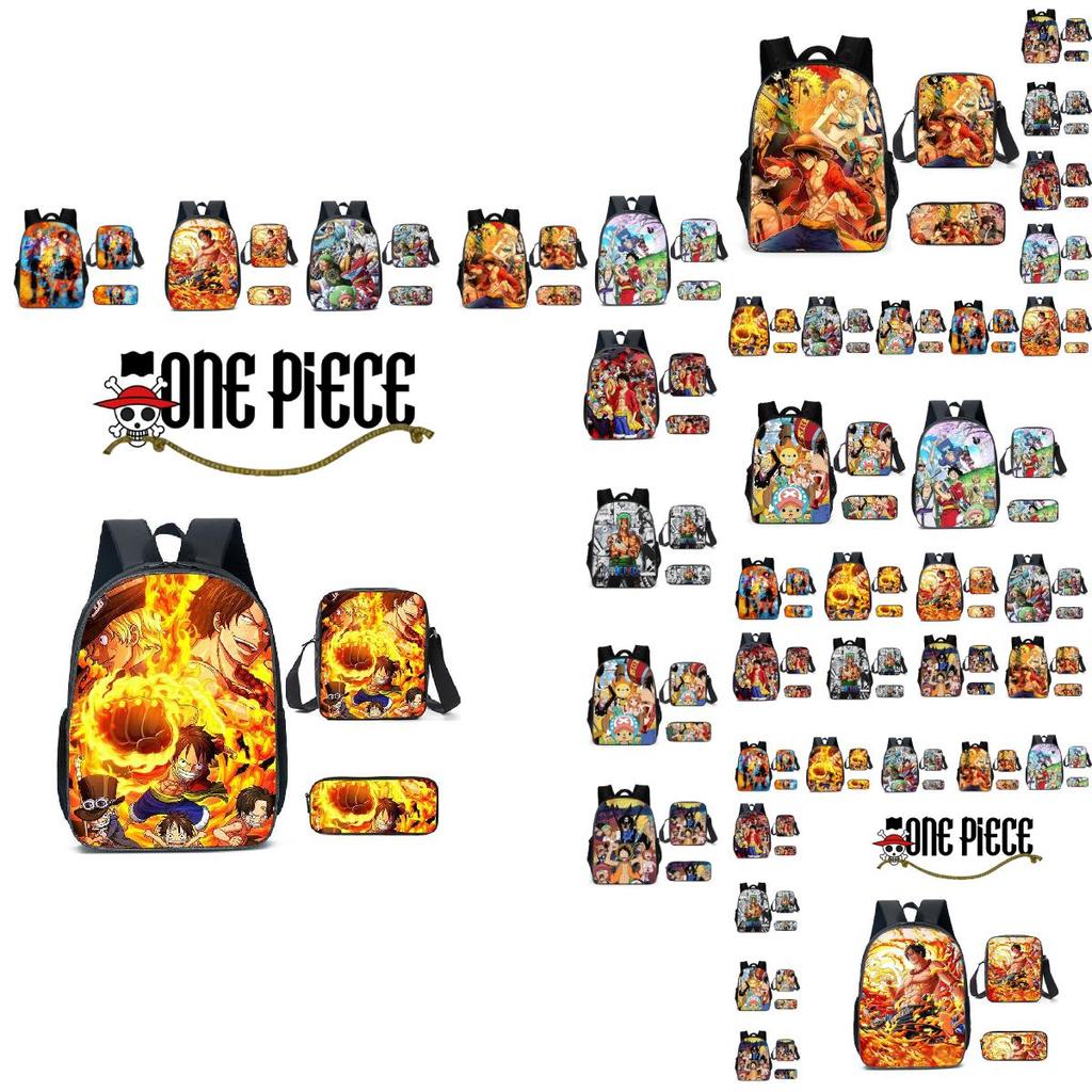 One Piece Backpack Set 3pcs School Bags With Crossbody Lunch Bags And Pencil Case Durable Oxford Material