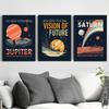 Art Canvas Oil Painting Space Travel Universal Planet Moon Mars Saturn Poster And Print Wall Pictures For Living Room Home Decor