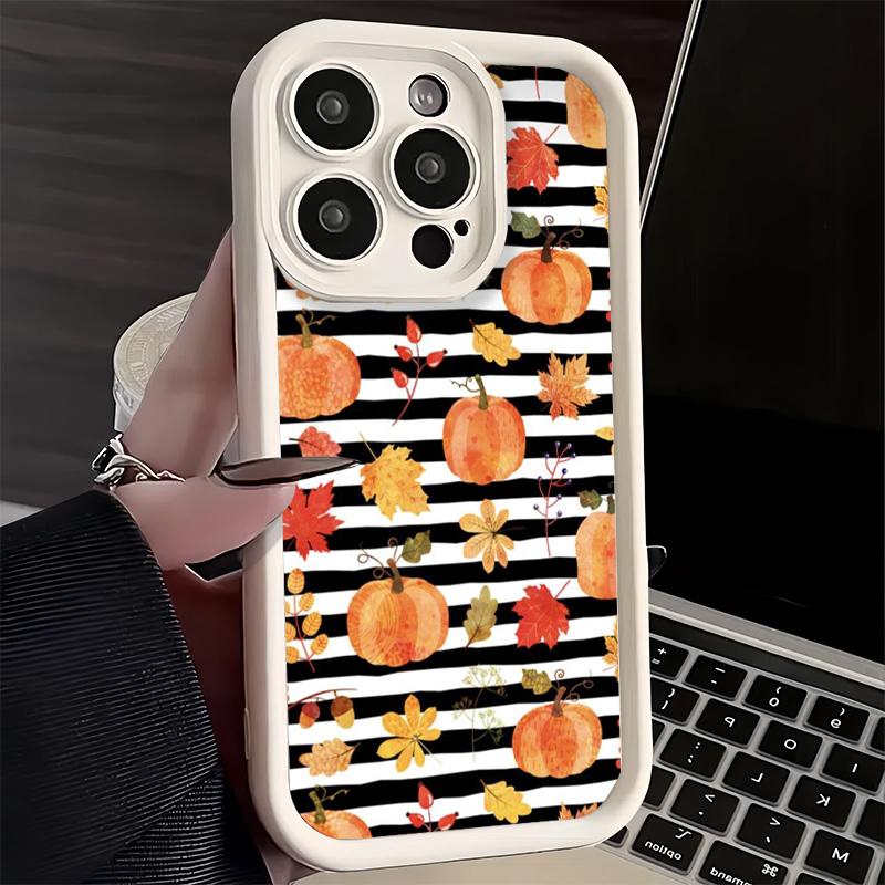Phone Case for iPhone 17 Air 16E 15 16 Pro Max Pumpkin Happy Fall Autumn Cover 14 Plus 13 12 Mini Soft Shell Silicone Fundas