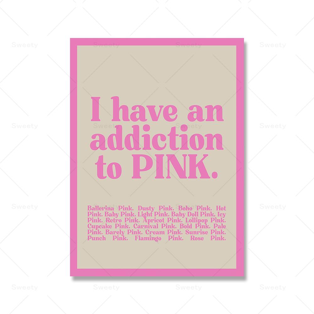 Wall Mural Pink Y2k Decor Trendy Retro Aesthetic Posters And Prints Cartoon Quote Wall Art Canvas Painting For Dorm Room Decor