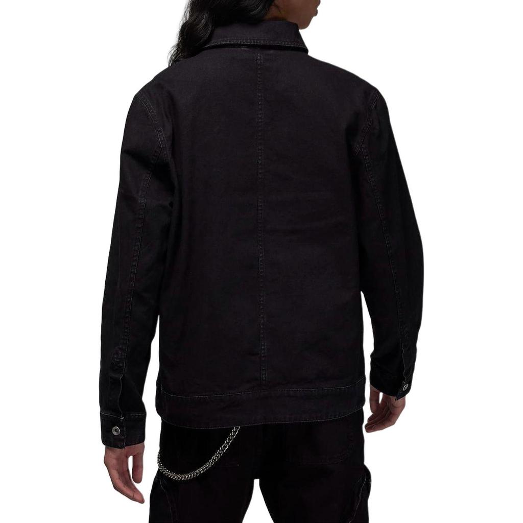 Jordan Essentials Solid Polo Casual Button Jacket Men Jacket Black FN4528-010