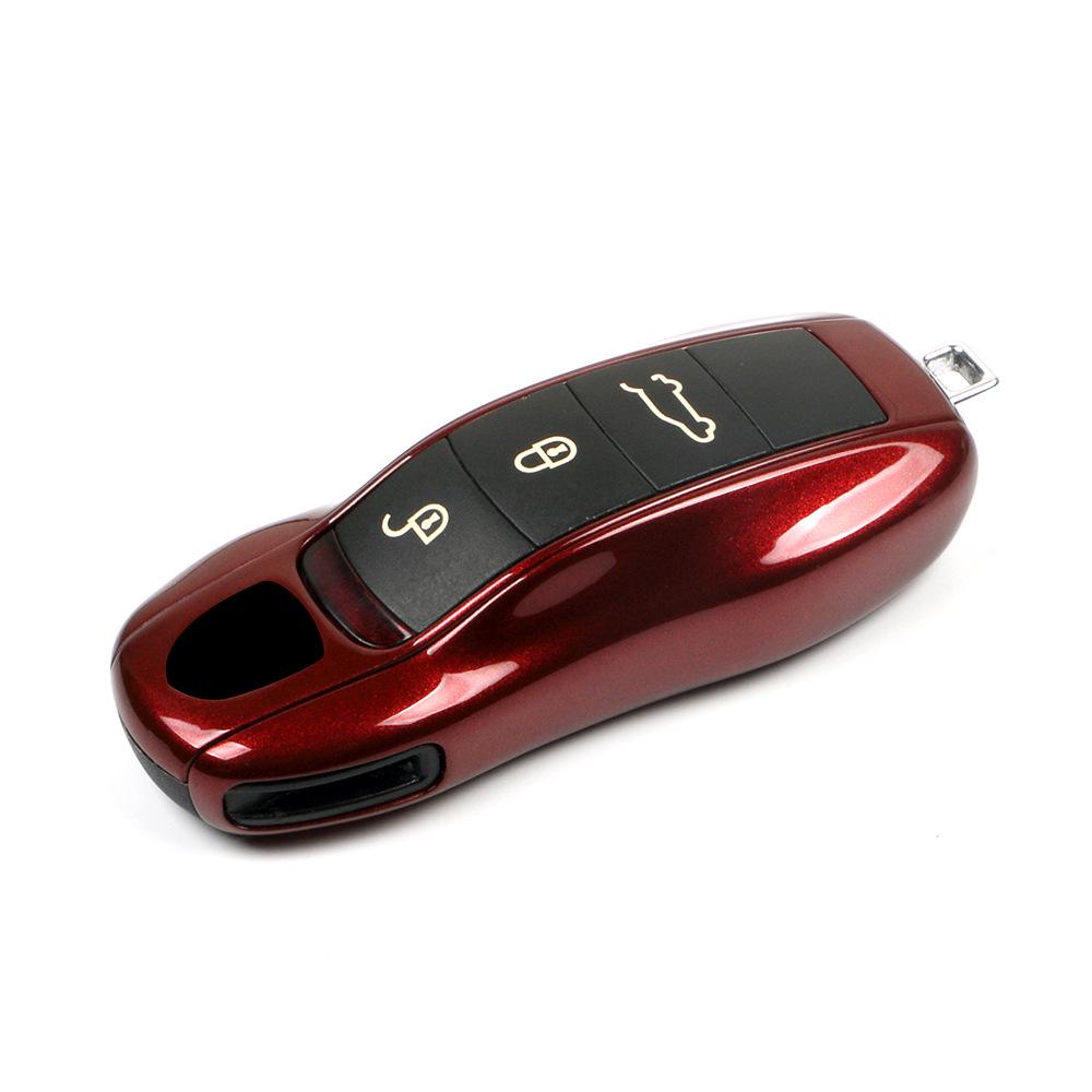 Porsche Key Shell Mod - Fits Cayenne, 718, Macan, 911, Panamera, Taycan - Cherry Red