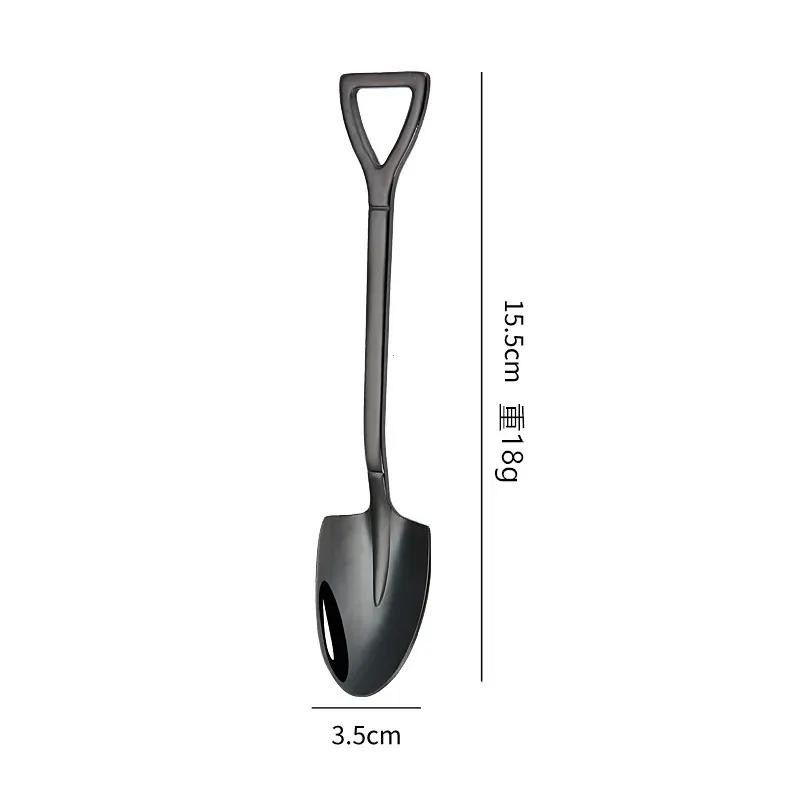Stainless Steel Coffee Tea Scoops Creative Retro Shovel Scoop for Dinner Ice Cream Dessert Watermelon Kitchen Tableware Bar Tool TLY008