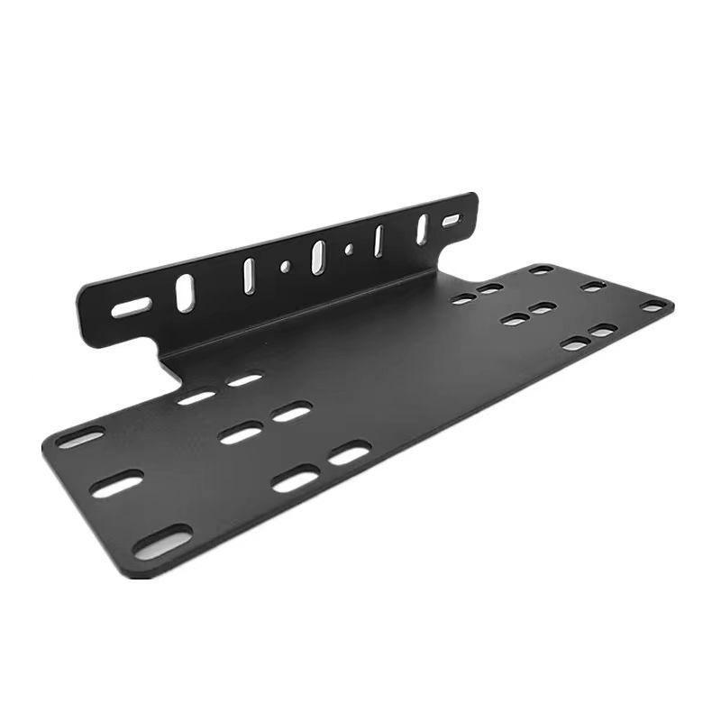 Universal Car License Plate Anti-Collision Bracket with LED Spotlight Mounting for Off-Road Front Bumper, 12V/24V.