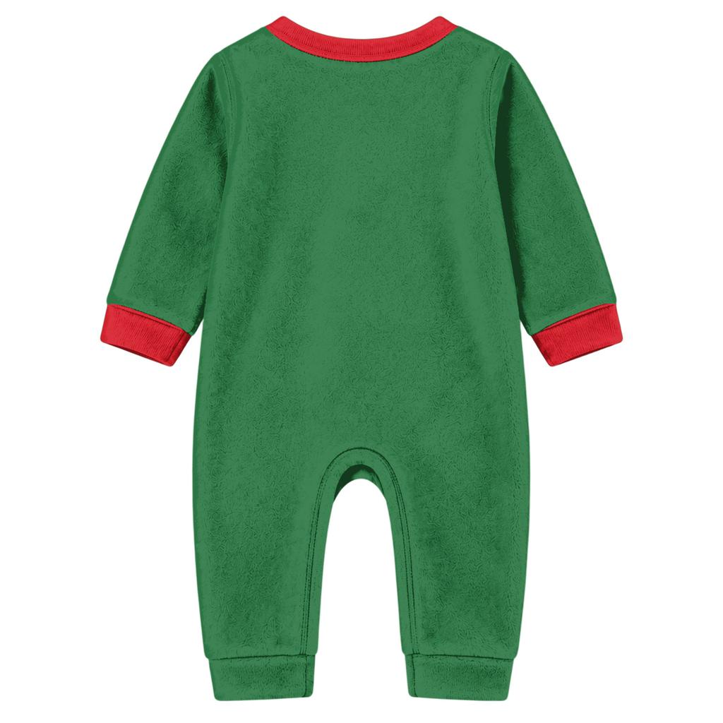 Christmas Print Family Matching Plush Loungewear Set, Parent-Child Holiday Pajamas