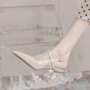 Thin Heel Soft Sole Fairy Wind Empty Sandals Woman 2025 Summer New Versatile Pointed Head Bag Head One-word Buckle Single Shoes Woman