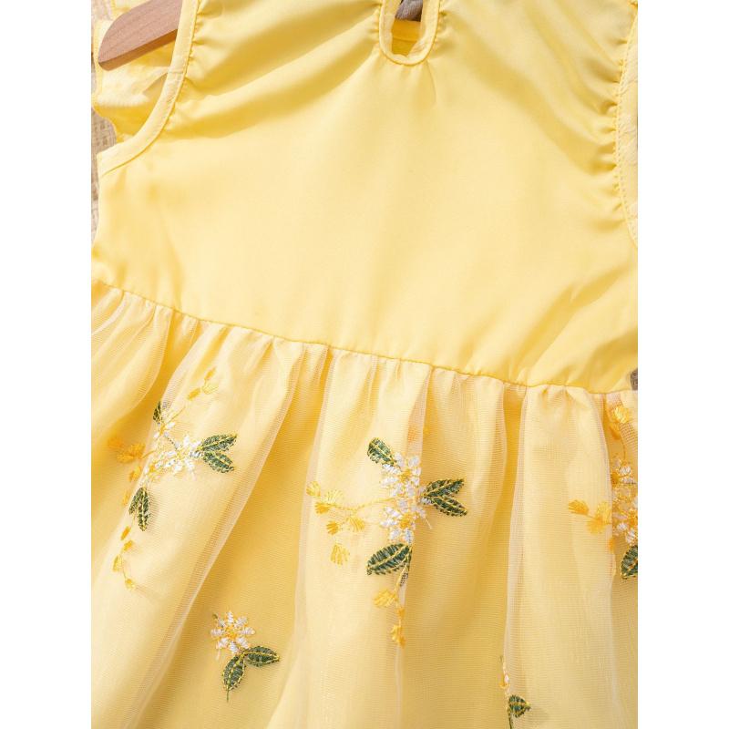 Children's Summer One-Year-Old Dress Little Girl Fashionable Dress Baby Girl Cute Embroidered Princess Dress Hem