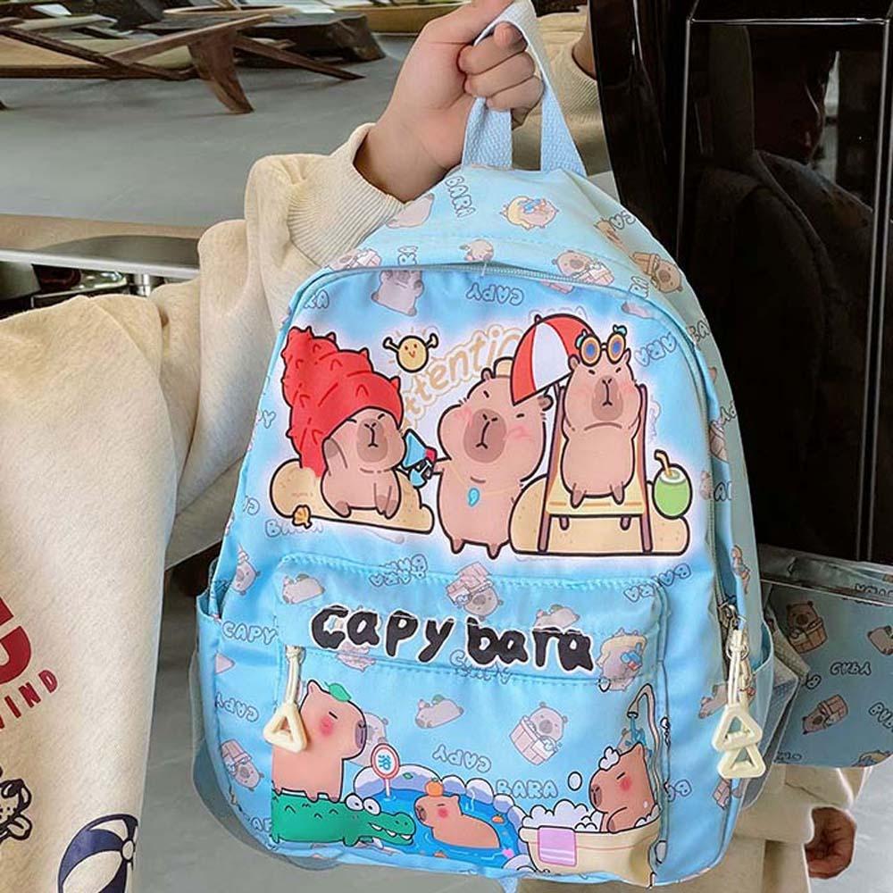 Thickened Cartoon Animal Daypack Nylon Large Capacity School Bag Capybara Backpack  Friends