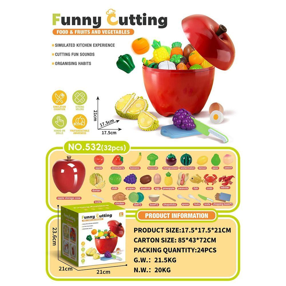 25/32PCS Early Educational Play Food Cutting Toys 25/32PCS Mock Fruit Cutting Toy  Kitchen Role Play